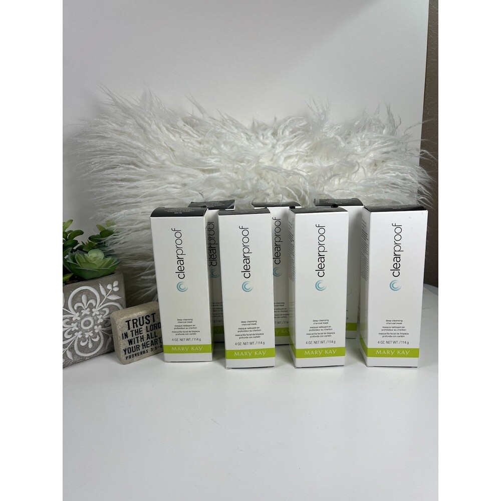 4 New Mary Kay 4oz Clearproof DEEP-CLEANSING CHARCOAL MASK Acne & Blemishes NIB